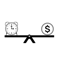 Time And Money Balance Concept Clock And Dollar