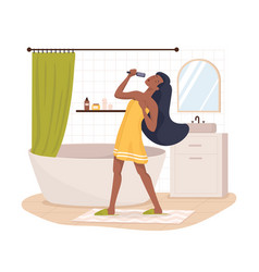 Woman Singing In Bathroom