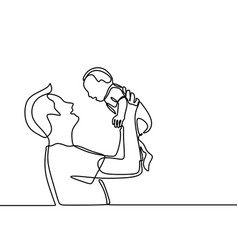 Continuous Line Drawing Of A Father And Son