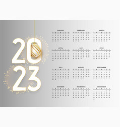 2023 New Year Calendar Design With Decorative