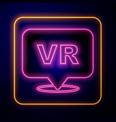 Glowing Neon Virtual Reality Icon Isolated On