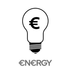 Light Bulb Icon With Euro Symbol Energy Cost