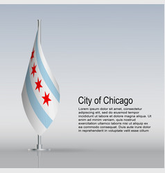 Flag Of State Of Chicago In Illinois Usa Hanging