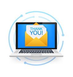 Laptop Email Notification With Thank You Message