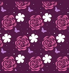 Seamless Pattern Of A Purple Butterfly