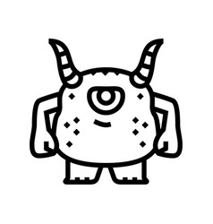 Cool Monster Alien Line Icon