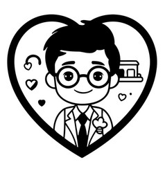 Doctor In Heart Shape - Medical Cartoon