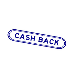 Grunge Blue Cash Back Word Rubber Seal Stamp