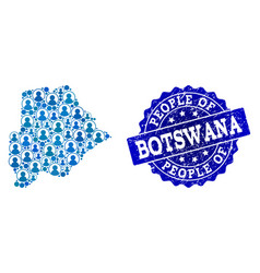 People Composition Of Mosaic Map Of Botswana