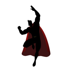 Cartoon silhouette of a superhero flying Vector Image