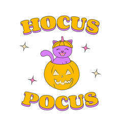 Cute Cat In Pumpkin Hocus Pocus Sticker