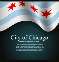 Flag Of State Of Chicago In Illinois Usa Flying