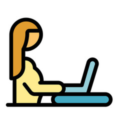 Laptop Specialist Help Icon Flat