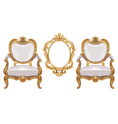 Louis Xvi Style Chair With Golden Neoclassic