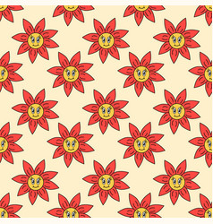 Retro Hippie Groovy Christmas Poinsettia Flower