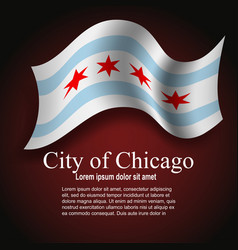 Flag Of State Of Chicago In Illinois Usa Flying