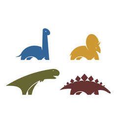 Set Dinosaur Logo Design Element Jurassic Park