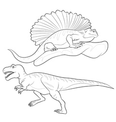 Allosaurus Edaphosaurus Lineart