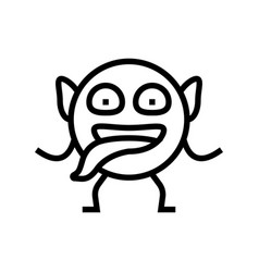 Face Monster Funny Line Icon