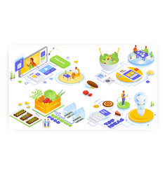 Growing And Cooking Food Isometric