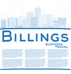 Outline Billings Montana City Skyline With Blue