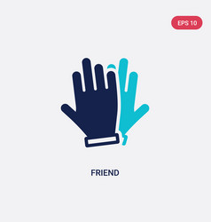 Two Color Friend Icon From Hands And Gestures