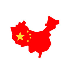 Chinese Flag In The Shape Of The Mainland