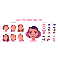 Teen Girl Face Construction Set