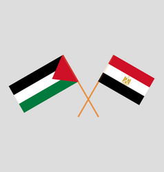 Crossed Flags Of Palestine And Egypt