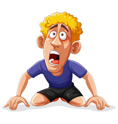 Exhausted Runner Cartoon Character