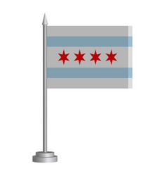 Flag Of State Of Chicago In Illinois Usa Flying