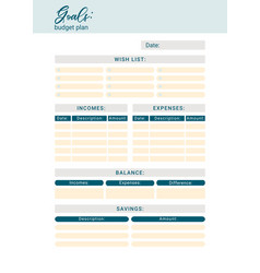 Goals Of Personal Monthly Budget Planner