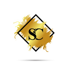 Gold Sc Logo Symbol Art Design