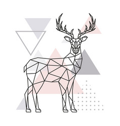 Scandinavian Deer Side View Geometric