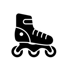 Roller Skate Black Silhouette Icon Skating