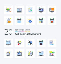 20 Web Design And Development Flat Color Icon