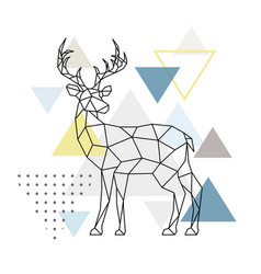 Abstract Geometric Deer Side View Scandinavian