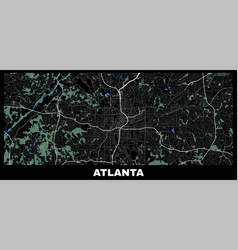 Atlanta Map Horizontal Map City Poster