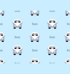 Bus Cartoon Character Seamless Pattern