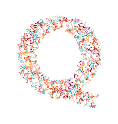 Decorative Music Note Letter Q