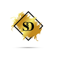 Gold Sd Logo Symbol Art Design