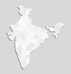 India Country Map With Puzzle Pieces