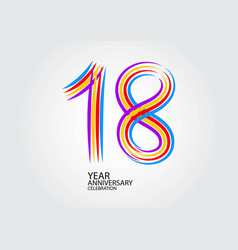 18 Years Anniversary Celebration Logotype