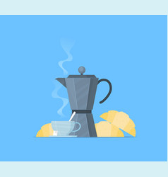 Italian Coffee Maker And Cup Flat Icon Flat