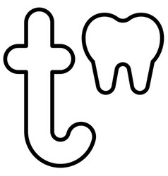 Letter T Alphabet With Tooth Icon