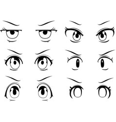 Monochrome Cute Anime-style Eyes With An Angry