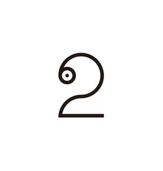 Number 2 Circle Dot Geometric Symbol Simple Logo