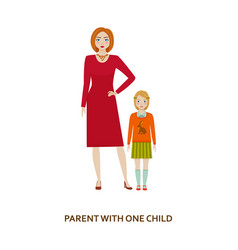 Parent With One Child Cartoon