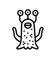 Alien Monster Funny Line Icon