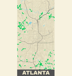 Atlanta Map Vertical Map City Poster